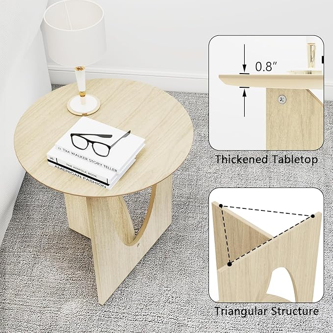Round and Nature Side Table，Small Coffee Table - Image 6