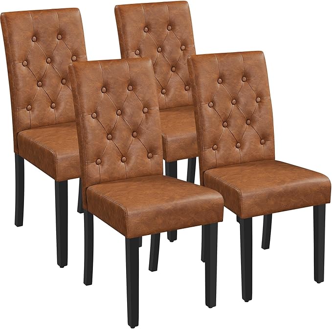 Yaheetech Dining Chairs Set of 4 Modern Style Faux Leather Dining Room Chairs by Yaheetech