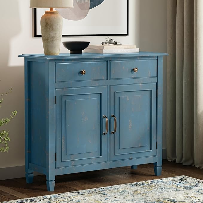 SIMPLIHOME Connaught 40-inch Wide Solid Wood Storage Cabinet in Distressed - Image 2