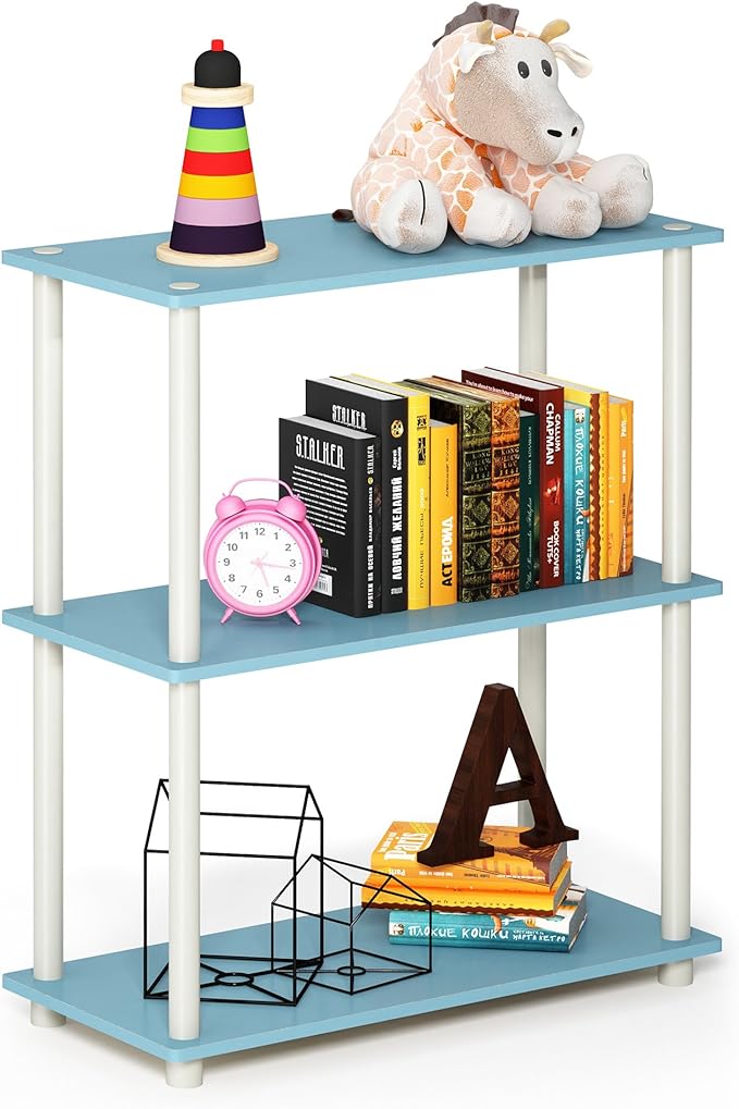 Furinno Turn-N-Tube 3-Tier Compact Multipurpose Shelf Display Rack, Light - Image 5