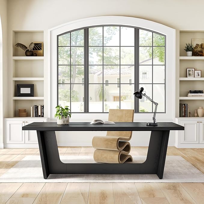 1Easylife 70.87 Inches Long Executive Desk, Industrial Simple Study Writing - Image 6
