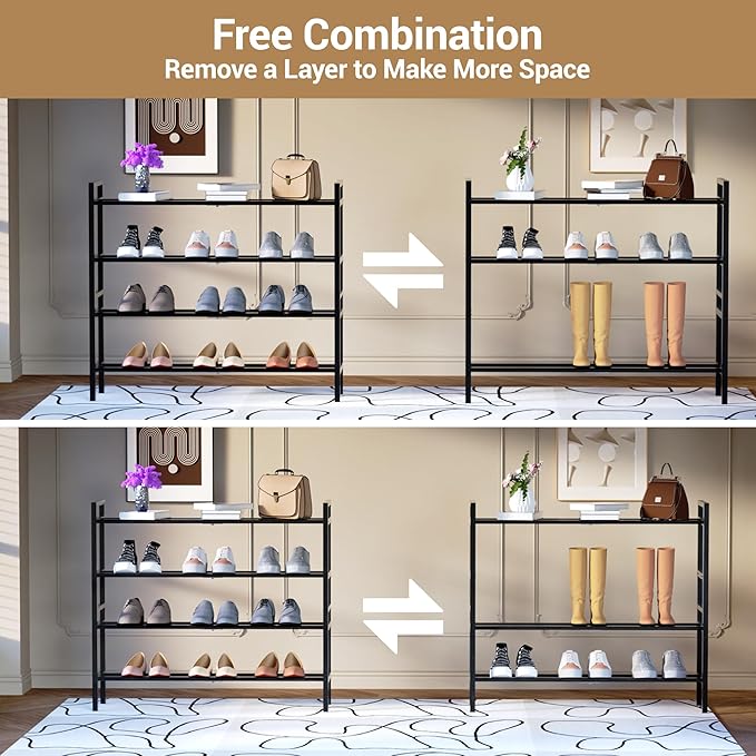 Haddockway Bamboo Shoe Rack for Closet, Free Standing Shoe Organizer - Image 7