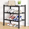 Smiry Shoe Rack, 3 Tier Small Bamboo Shoe Organizer, Stackable Free Standing by Smiry