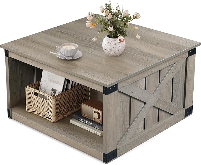 WLIVE Coffee Table, Farmhouse Coffee Table by WLIVE