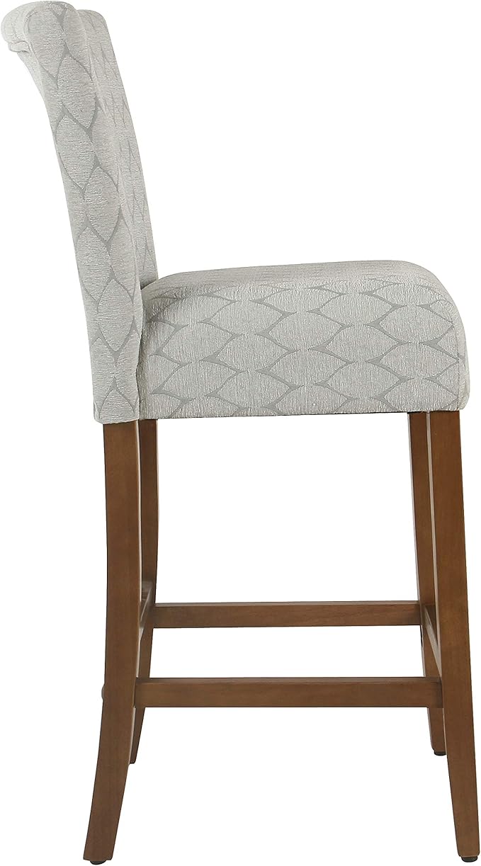 HomePop Upholstered Counter Height Barstool, Textured Grey - Image 6