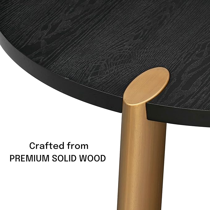NTC 40 Inch Tribase Boho Wooden Round Coffee Table - Image 3