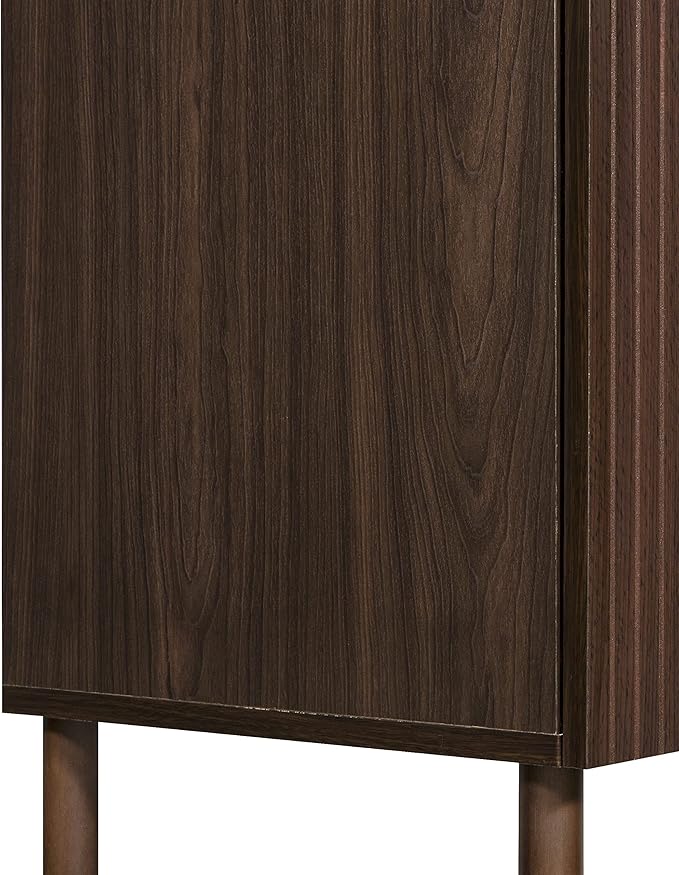 Sango Merk 2-Door Cabinet, Modern Walnut Storage Cabinet - Image 5