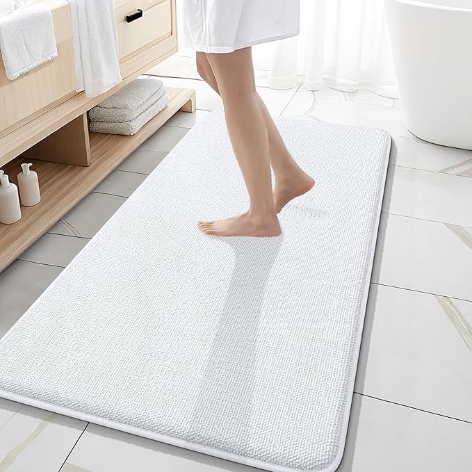 OLANLY Thick Memory Foam Bath Mat Rug 47x20, Extra Soft Absorbent Bathroom Rug by OLANLY