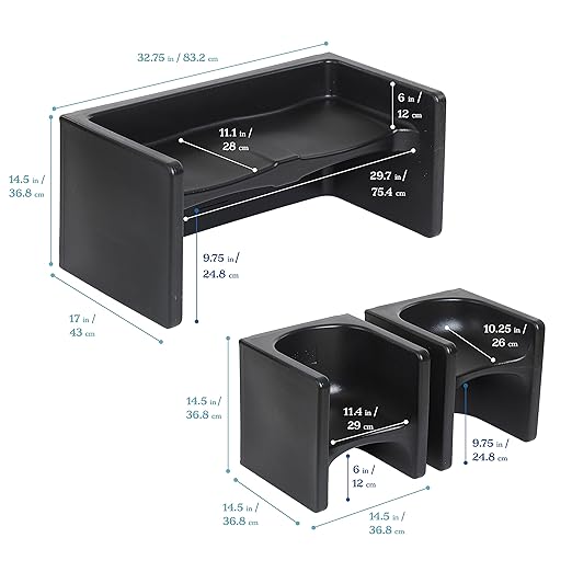 ECR4Kids Tri-Me Table and Cube Chair Set - Image 2