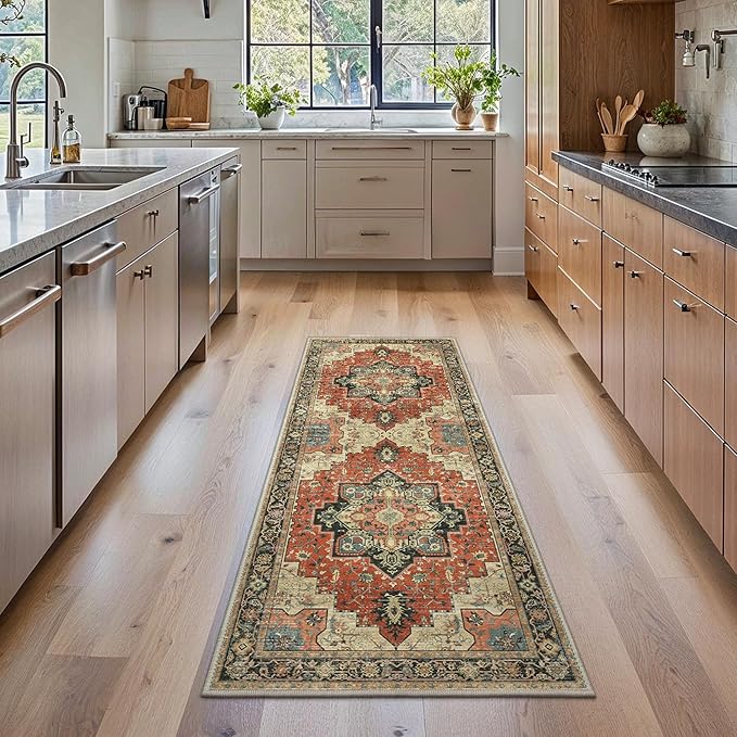 GENIMO 2x5 Runner Rugs for Hallway, Machine Washable Non Slip Vintage Rugs - Image 8