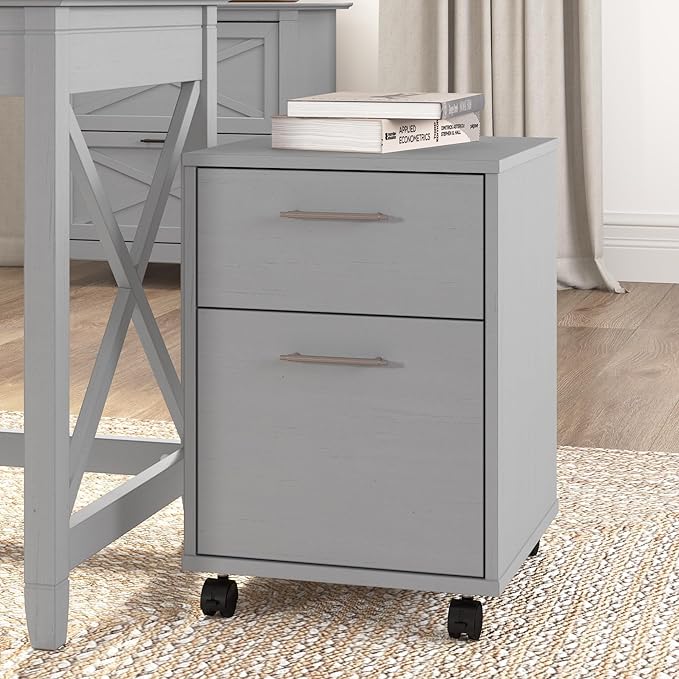 Bush Furniture Key West 2 Drawer Rolling File Cabinet in Cape Cod Gray Mobile - Image 2