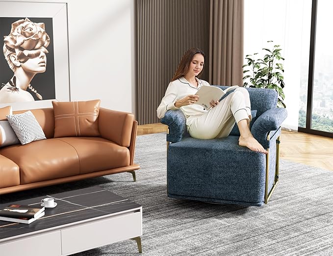 KEIKI Modern Comfy Swivel Accent Reading Chair - Image 6