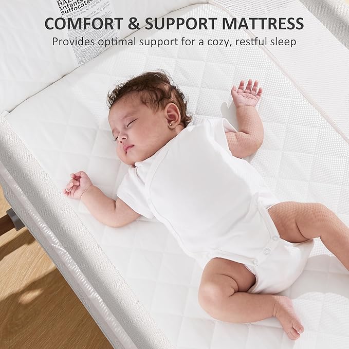 3 in 1 Baby Bassinet, Rocking Bassinet, Bedside Bassinet, 6-Height Adjustable - Image 4
