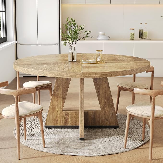 LITTLE TREE Round Dining Table for 4-6 People, 47 Inches Dining Room Table - Image 7