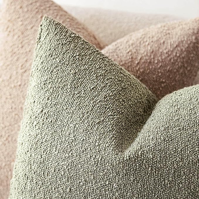 Foindtower Set of 2, Decorative Textured Boucle Throw Pillow Covers Accent - Image 4