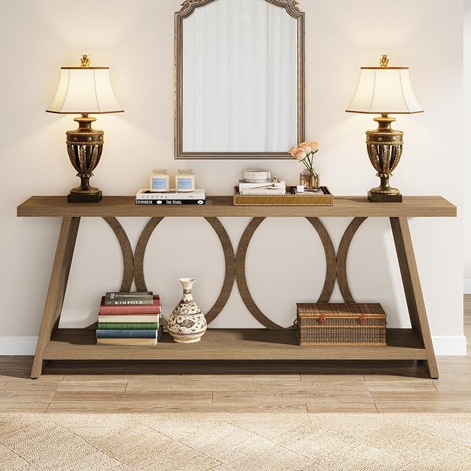 Tribesigns 70.9 inch Extra Long Console Table, Farmhouse Sofa Table Behind Couch - Image 5