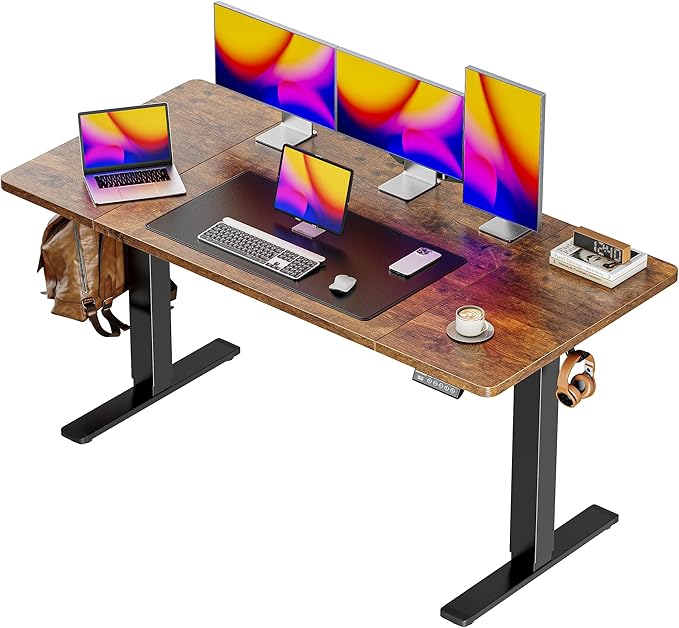 Huuger 55 x 28 Large Electric Standing Desk, Height Adjustable Computer Desk by Huuger