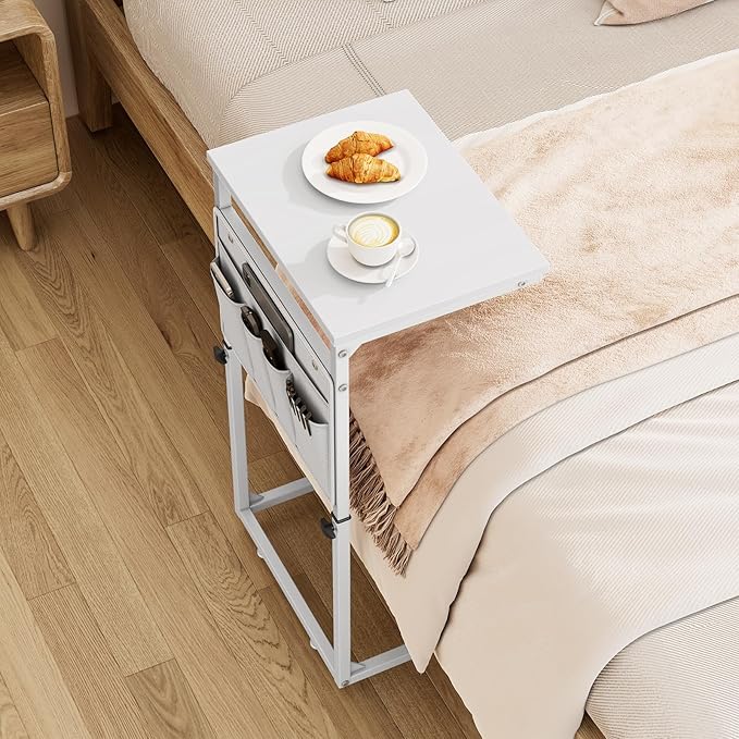 Vagusicc C Shaped End Table, Adjustable Height Small Couch Side Table - Image 4