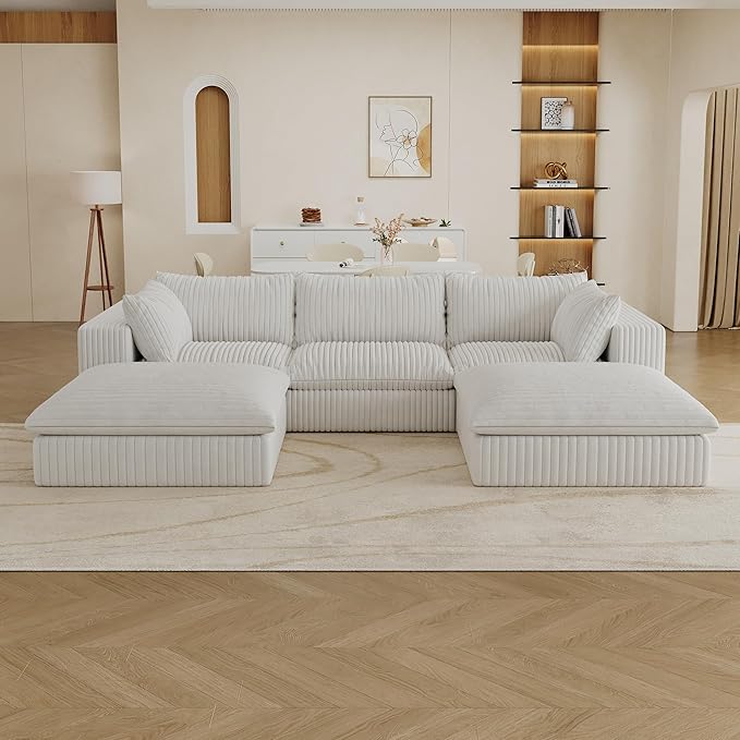 Down Filled Boneless Sectional Sofa Cloud Couch - Image 3