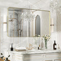 50×30 Glod Bathroom Mirror, Rectangular Bathroom Vanity Mirror by FunMemories