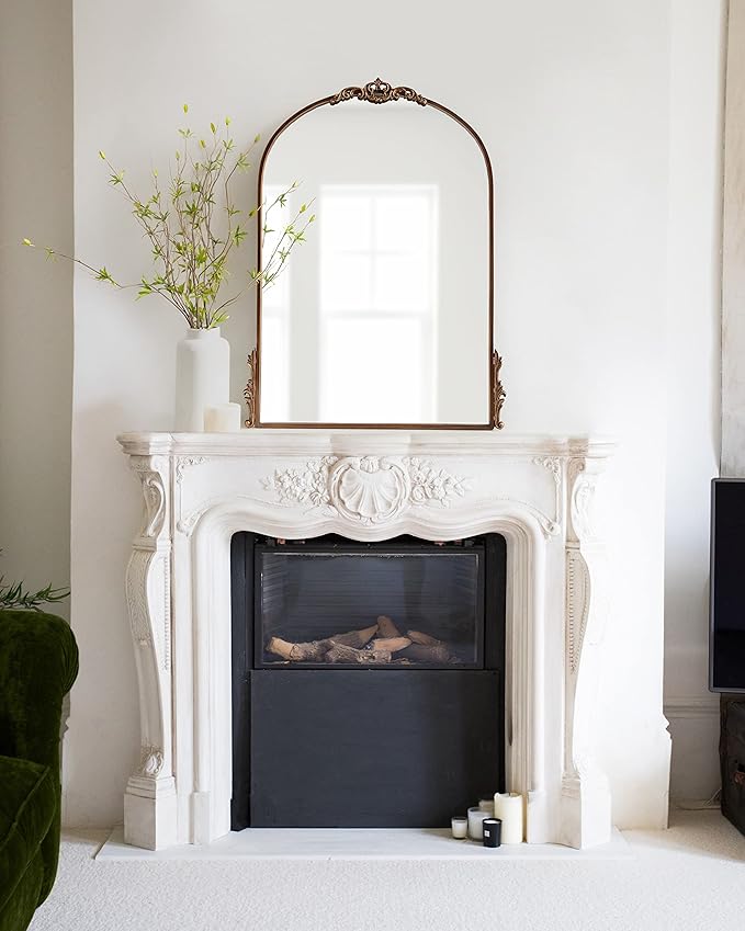 Kate and Laurel Myrcelle Traditional Arched Mirror; 25 x 33; Bronze; Decorative - Image 4
