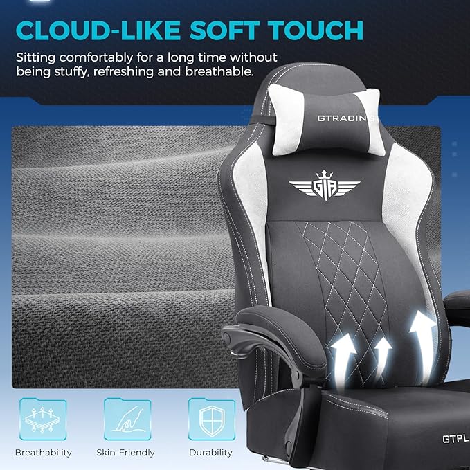 GTPLAYER Big and Tall Gaming Chair Breathable Fabric Computer Chair - Image 5