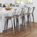 Yongqiang 24 inch Bar Stools Set of 4 High Back Kitchen Counter Height Bar by lightupyourlife