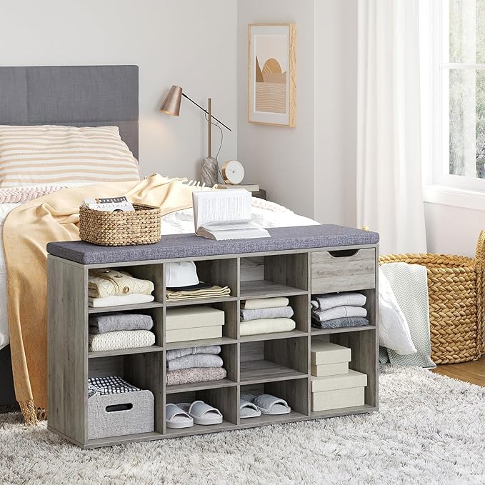 DINZI LVJ Shoe Bench, Entryway Storage Bench - Image 6