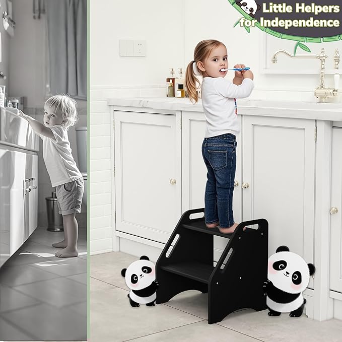 AMBIRD Wooden Step Stool, 15.75'' H Potty Training Toddler 300 lbs Capacity - Image 7