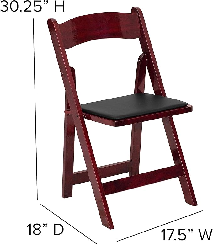 Flash Furniture 2 Pack HERCULES Series Mahogany Wood Folding Chair - Image 3