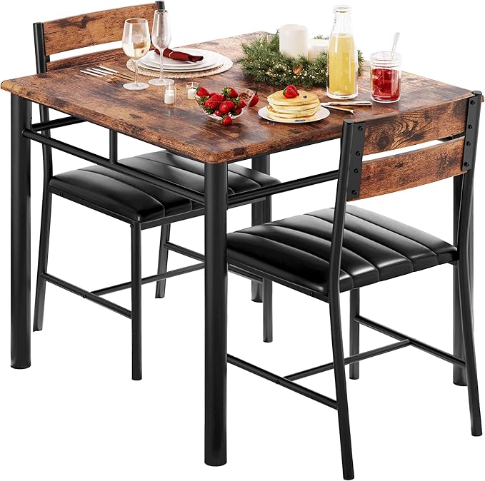 IRONCK Dining Table Set for 2, Small Kitchen Table by IRONCK