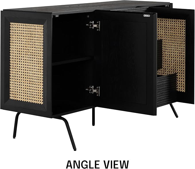 NTC MOSSIC Sideboard with 2 Doors and 3 Drawers, Buffet Cabinet with Natural - Image 6