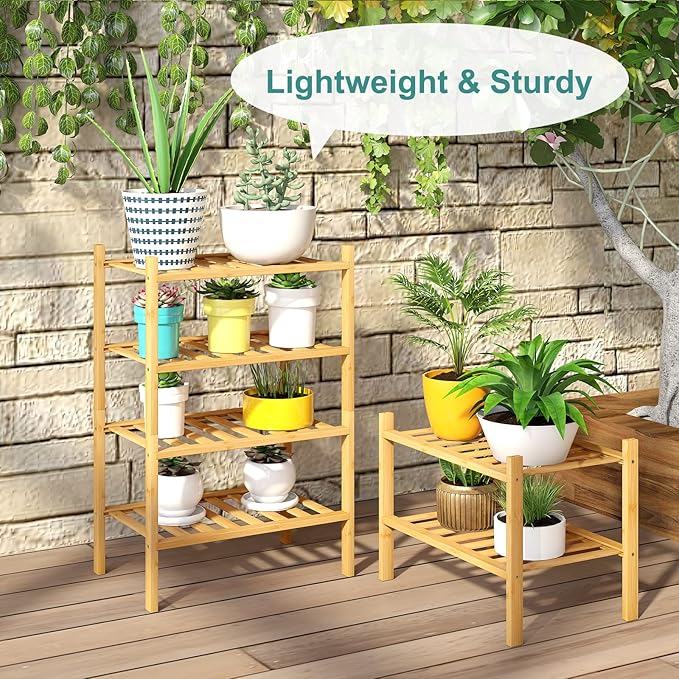 Small Shoe Rack, 4-Tier Rack for Entryway, Bamboo Wood Shoe Shelf for Closet & - Image 6