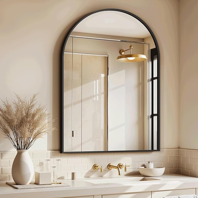 Arched Bathroom Mirror for Wall, Mirror for Vanity, Metal Frame - Image 4