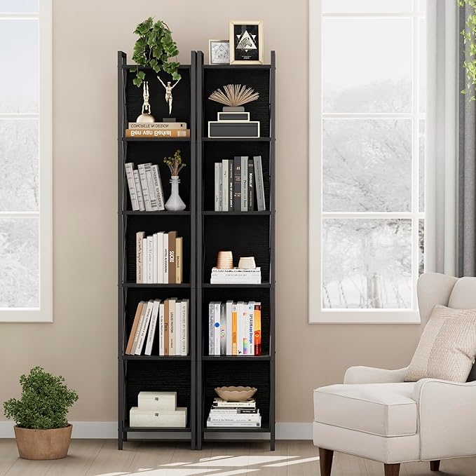 Homhedy 6 Tier Bookshelf Bookcase, Tall Narrow Bookshelf - Image 8
