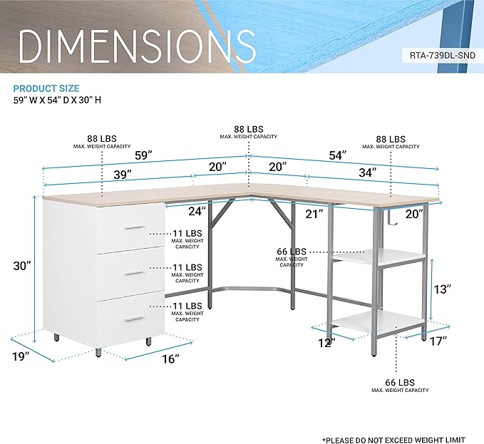 Techni Mobili L Shaped Desk - Image 3