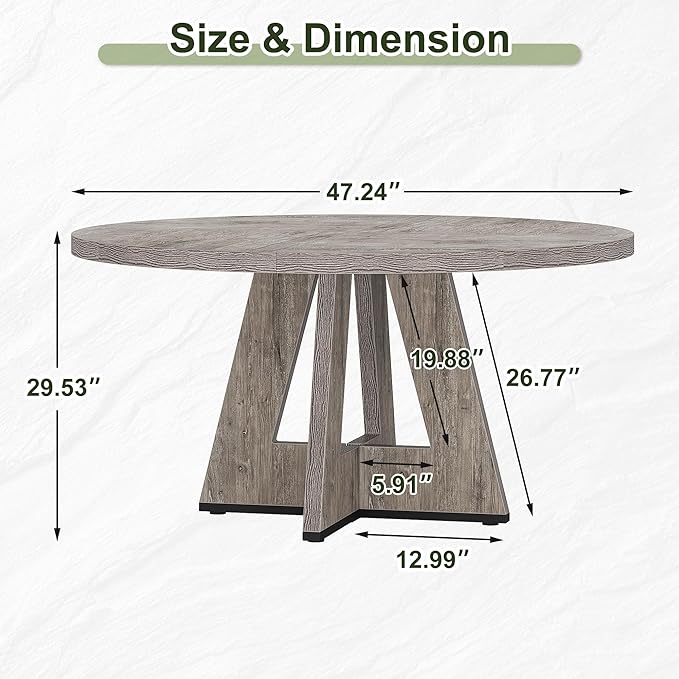 NicBex 47-Inch Round Dining Table - Image 2