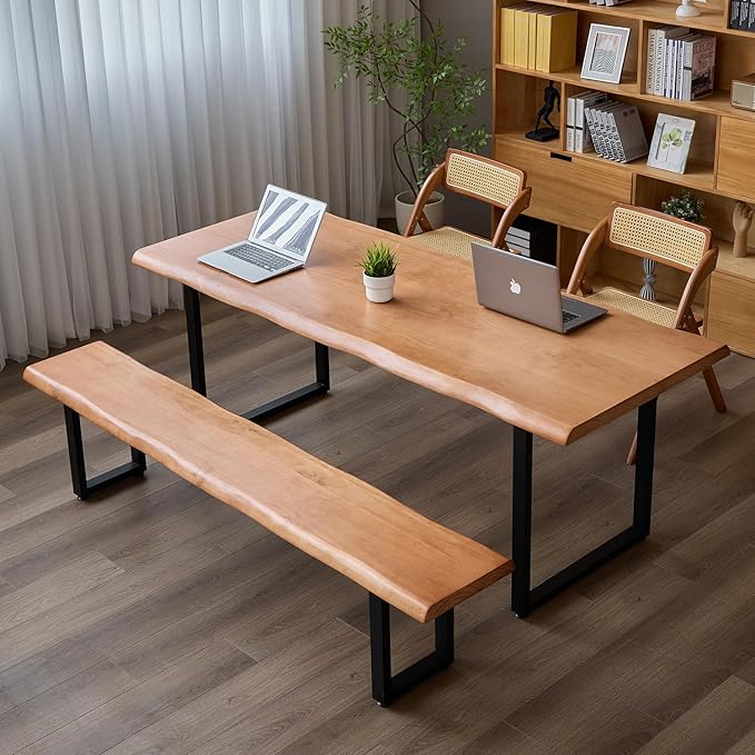 Solid Wood Office Desk, Dining Table, Desk -55 to 62 inches, Modern Farmhouse - Image 5