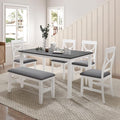 Ball & Cast 6 Piece Wood Dining Table Set, Kitchen Table Set by BallCast