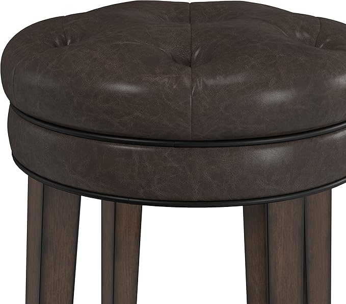 Hillsdale Krauss Backless Swivel Counter Height Stool, Dark Brown - Image 6
