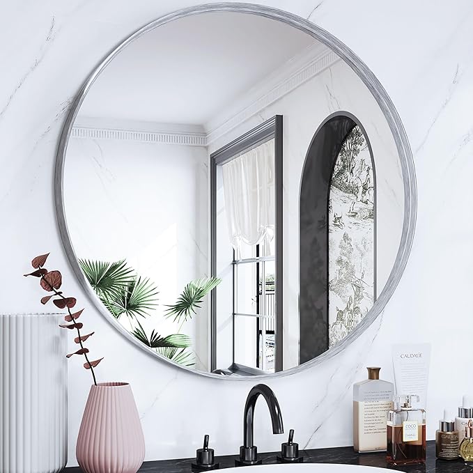 Suidia 30" x 30" Bathroom Mirror, Bathroom Vanity Mirror Metal Framed, by SuidiaMirror