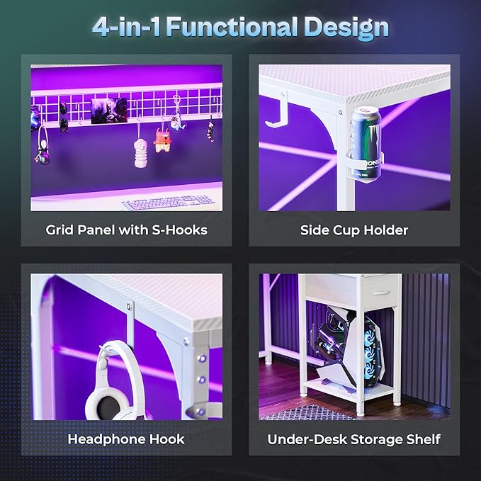 PRAISUN L Shaped Gaming Desk - Image 8