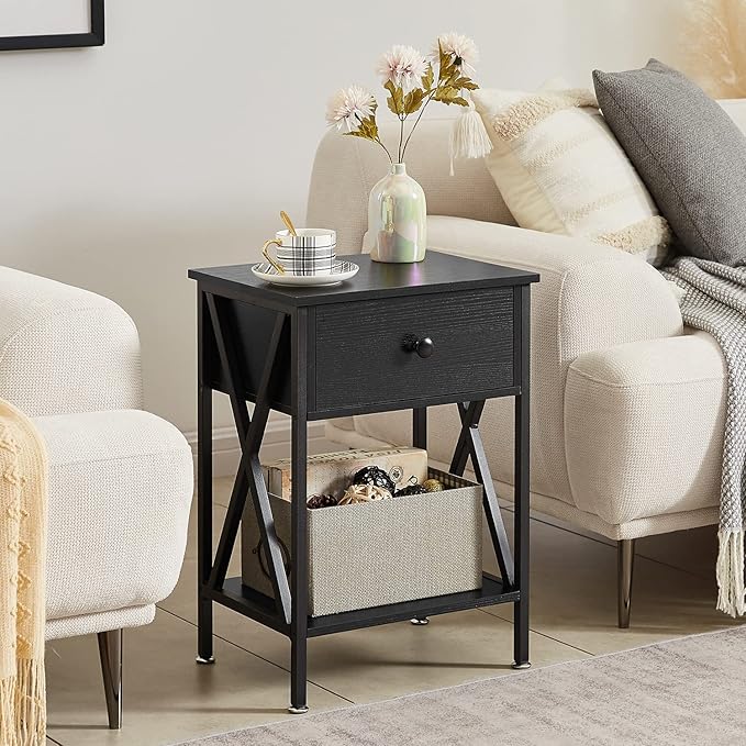 VECELO Nightstands Set of 2, Modern Bedside End Tables, Night Stands - Image 9