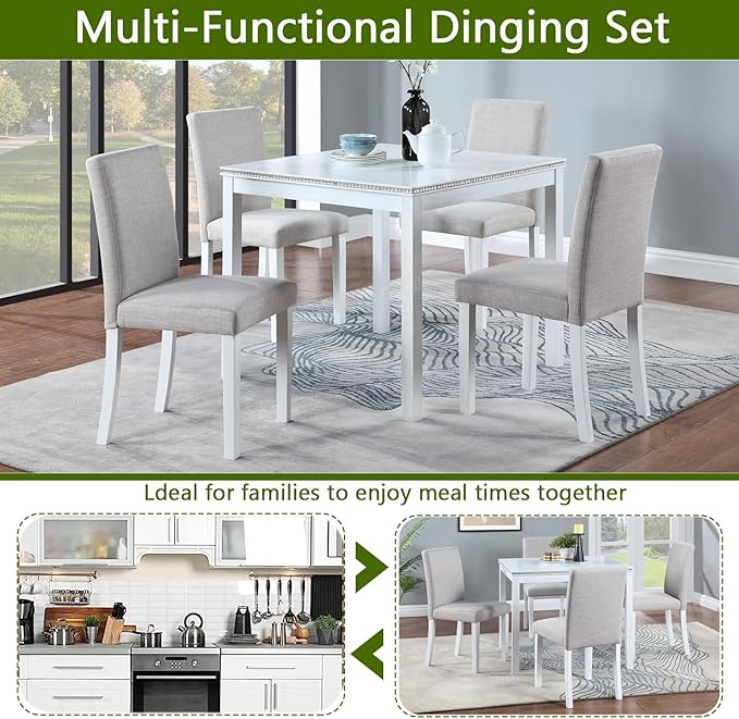 KEIKI 5-Piece Standard Height Dining Table Set - Image 4