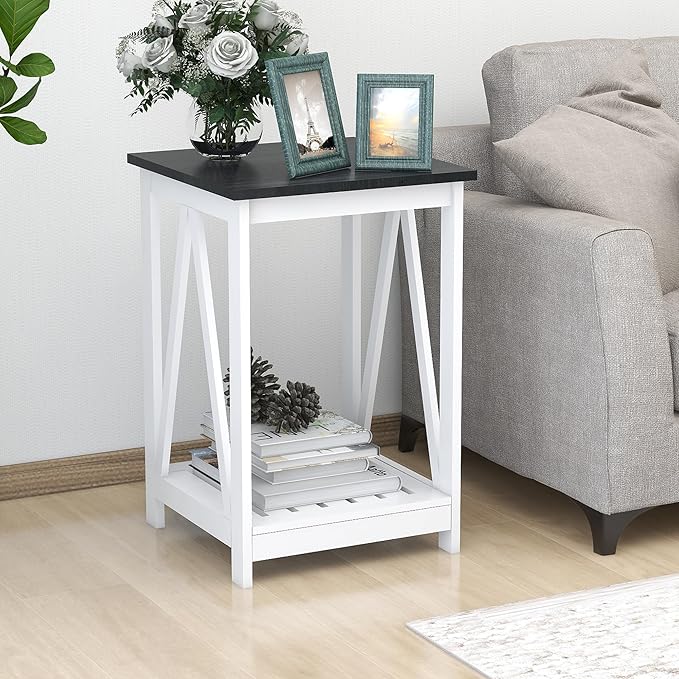 Farmhouse Square End Table, Accent Side Table by UYIHOME