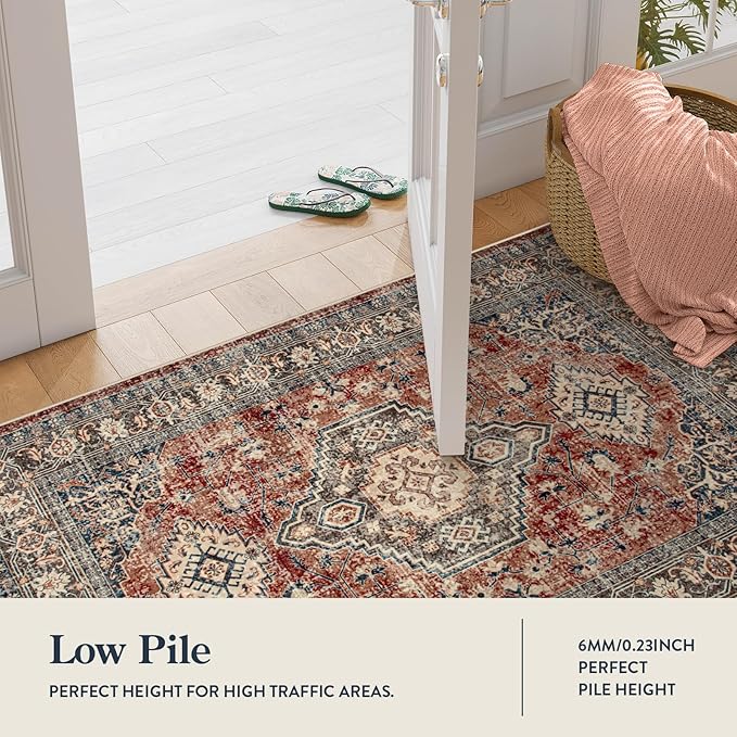 Lahome Oriental Washable Rugs 8x10, Non-Slip Soft 8x10 Rugs - Image 2
