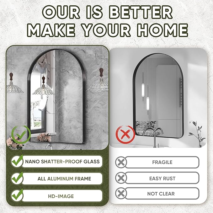 Suidia 22" x 30" Bathroom Mirror, Bathroom Vanity Mirror Metal Framed, - Image 4