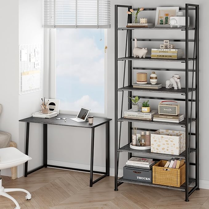 BHG Vintage Multifunctional Folding Bookshelf, No-Assembly Plant Stand Storage - Image 2