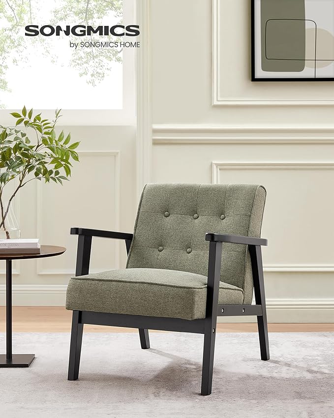 SONGMICS Accent Leisure Chair, Mid-Century Modern Arm Chair - Image 2