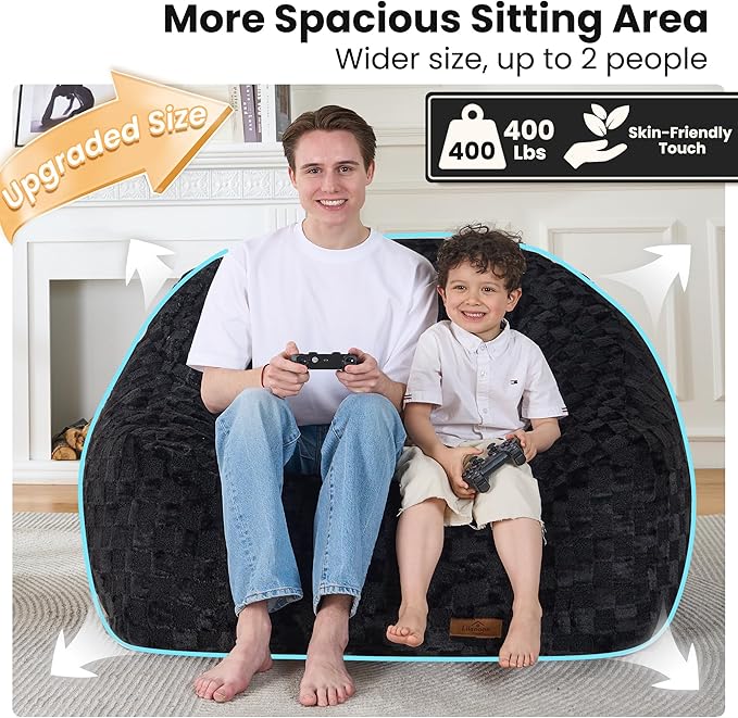 Bean Bag Chairs for Adults, Giant Beanbag Sofa Comfy Reading Chair, Oversized - Image 5